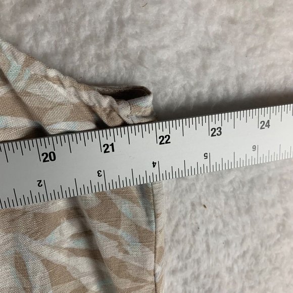 Catherines Women's Leaf Print Linen Blend Sleeveless Tan Midi Dress Size 0X 8842 - Picture 5 of 11